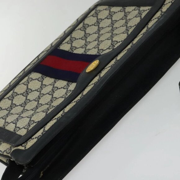 GUCCI GG Supreme Sherry Line Shoulder Bag PVC Navy Gold 41 02 013 Auth ep10484 - Picture 7 of 14